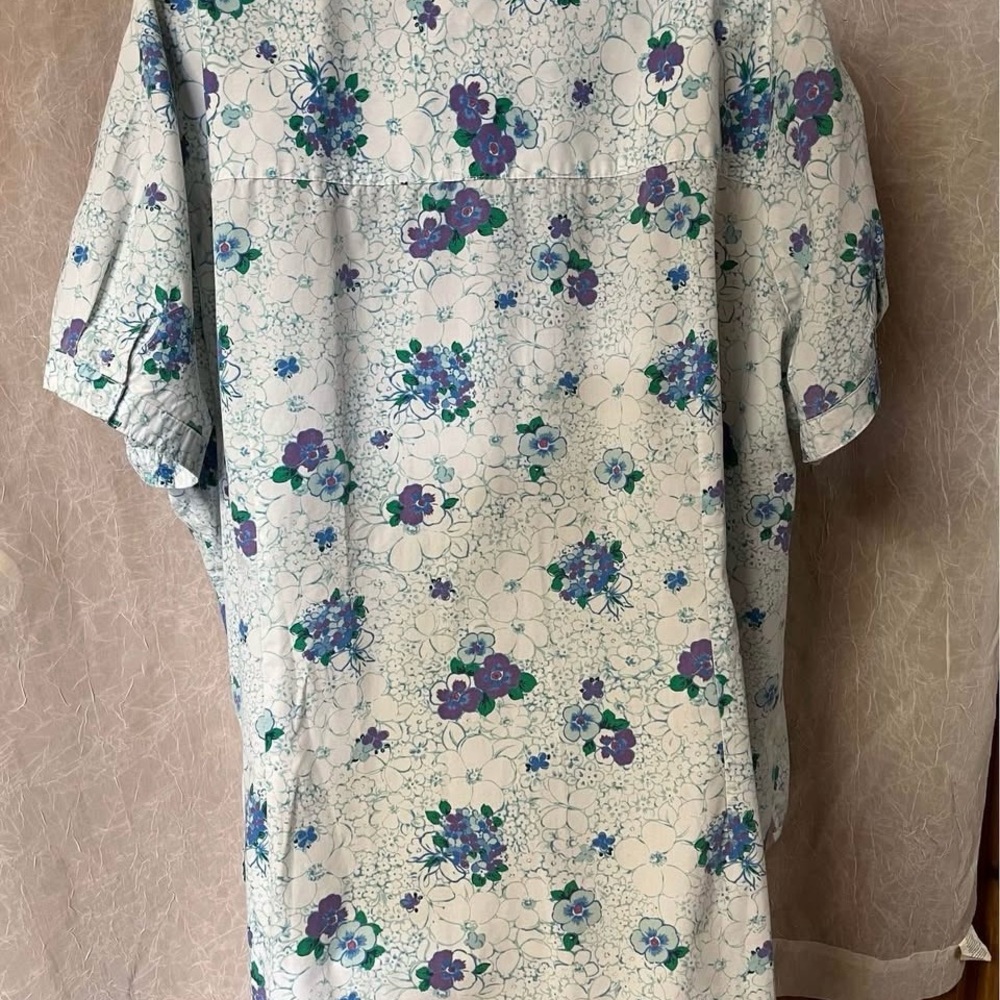 Floral Women's Top - White and Purple - Picture 5 of 9